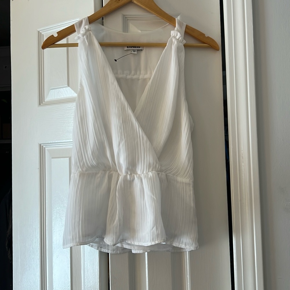 white sleeveless express blouse
